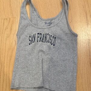 Brandy Melville Gray Ribbed Tank Top